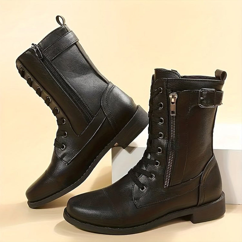 Norvielle Damen Orthopädische Stiefeletten Seitlich Reißverschluss