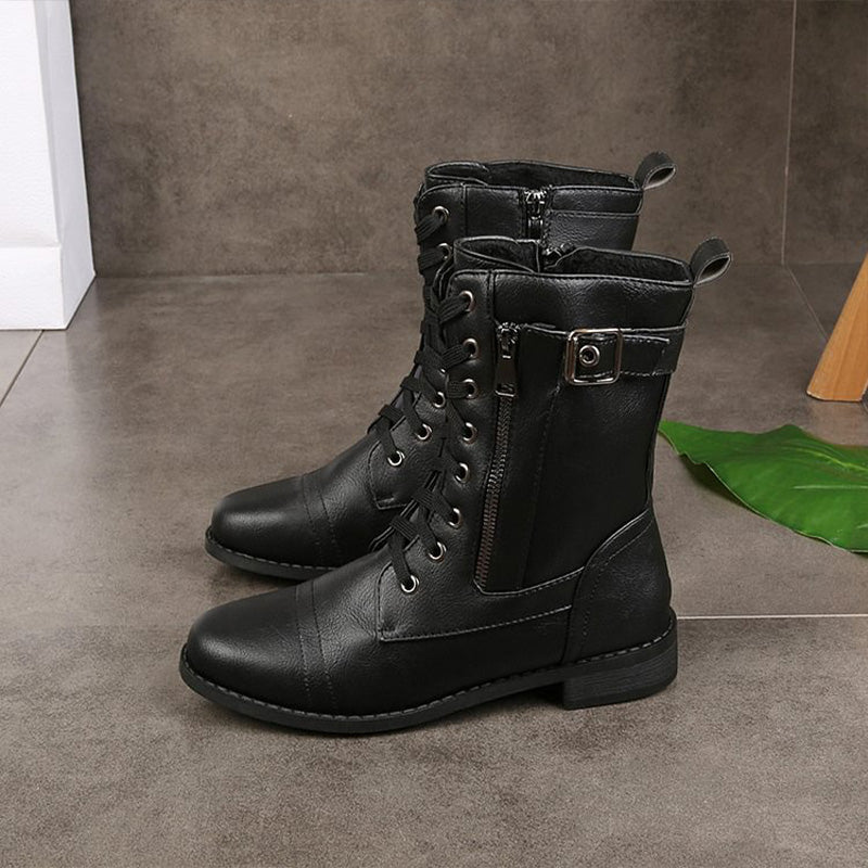 Norvielle Damen Orthopädische Stiefeletten Seitlich Reißverschluss