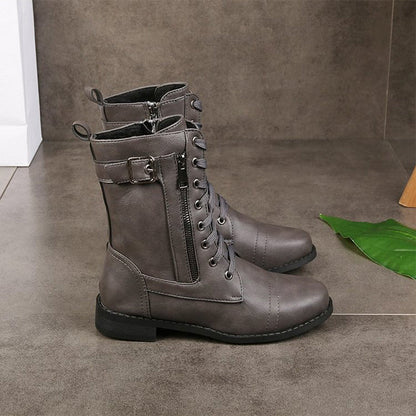 Norvielle Damen Orthopädische Stiefeletten Seitlich Reißverschluss