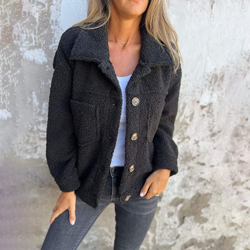 Norvielle Damen Kurze Bouclé Jacke Warm