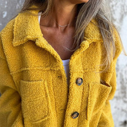 Norvielle Damen Kurze Bouclé Jacke Warm - Norvielle