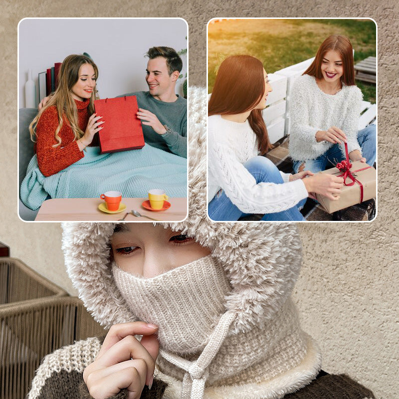 Wärme Mütze Pullover Kombi Trendy wird zu: Damen Wärme Mütze Pullover