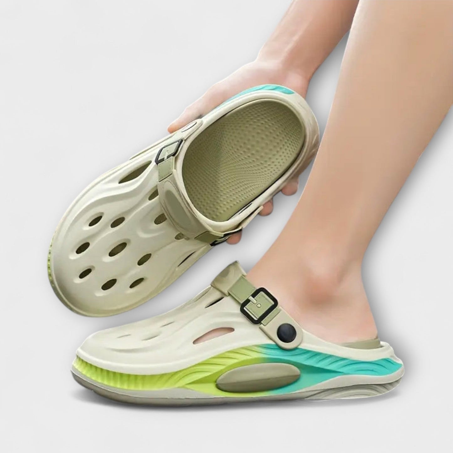 Bequeme Damen Sommerschlappen Gepolstert Creme