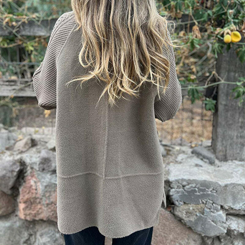 Damen Jacke Mittellang Doppelknopf Revers Stylisch