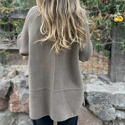 Damen Jacke Mittellang Doppelknopf Revers Stylisch