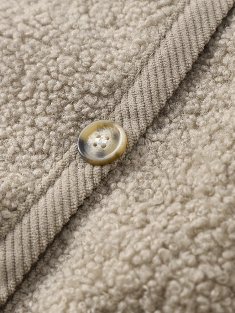 Damen Teddy Cardigan Weiches Strickmaterial Mit Knöpfen