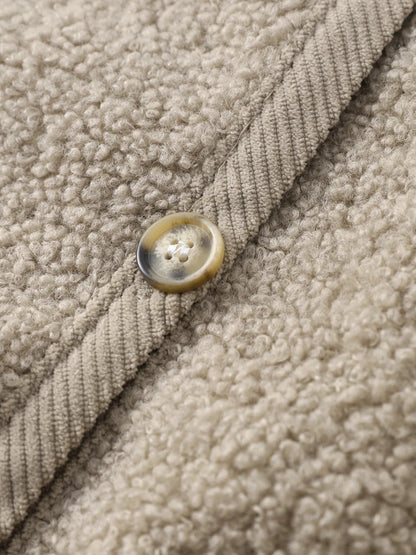 Damen Teddy Cardigan Weiches Strickmaterial Mit Knöpfen