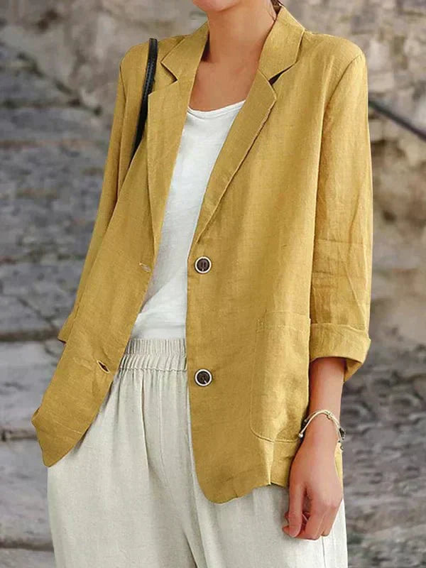 Norvielle Herren Leinenblazer Elegant Beige