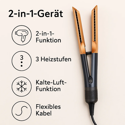 Föhn-Glätteisen 2-in-1 für müheloses Haarestyling