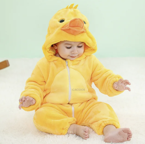 Kinder Fleece-Overall mit Tiermotiv