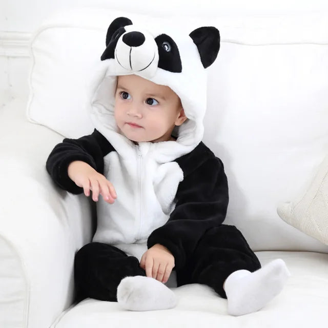 Kinder Fleece-Overall mit Tiermotiv