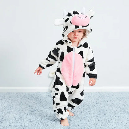 Kinder Fleece-Overall mit Tiermotiv