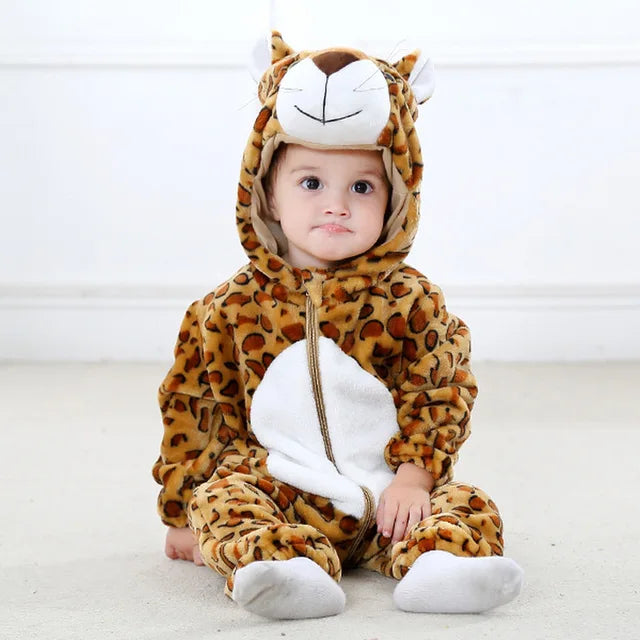 Kinder Fleece-Overall mit Tiermotiv