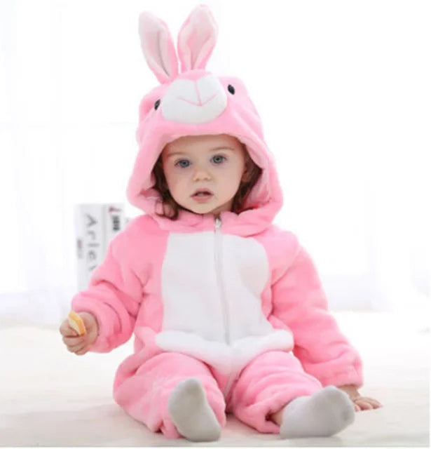Kinder Fleece-Overall mit Tiermotiv