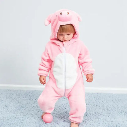 Kinder Fleece-Overall mit Tiermotiv