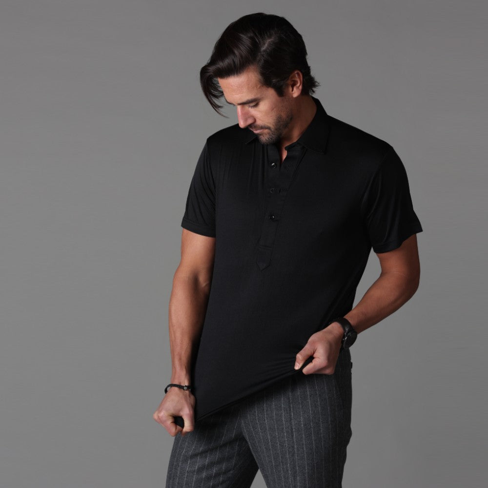Herren Slim Fit Poloshirt Kurzarm Stretch