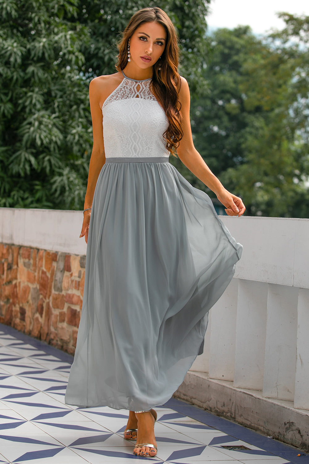 Damen Maxi Kleid Hochzeitsgastkleid - Norvielle