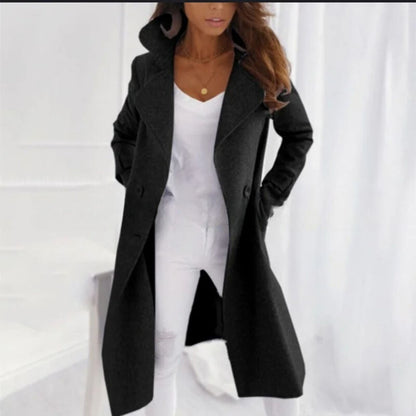 Damen Jacke Lange Valentina Umlegkragen