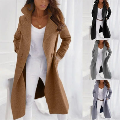 Damen Jacke Lange Valentina Umlegkragen