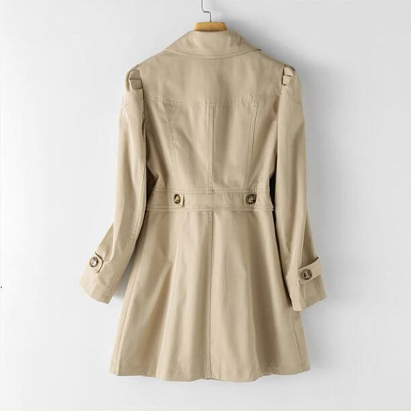 Norvielle Damen Trenchcoat Mittellang Wasserabweisend Beige