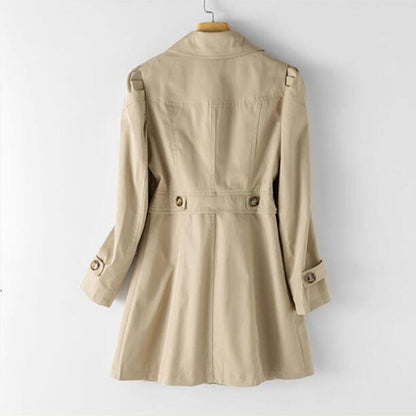 Norvielle Damen Trenchcoat Mittellang Wasserabweisend Beige
