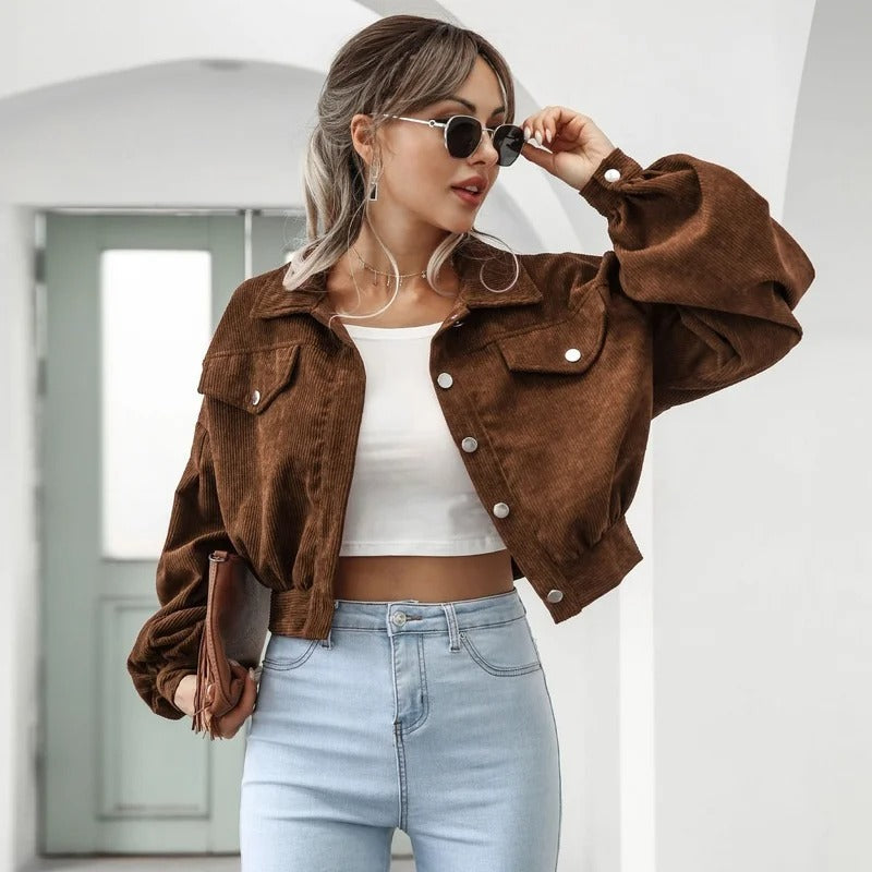 Norvielle Damen Kurzjeansjacke Stylisch