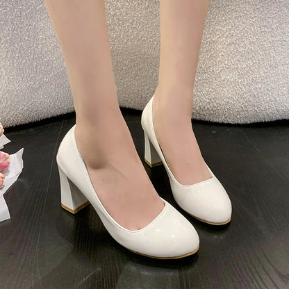 Norvielle Damen Büroschuhe Runde Zehe Slip-On