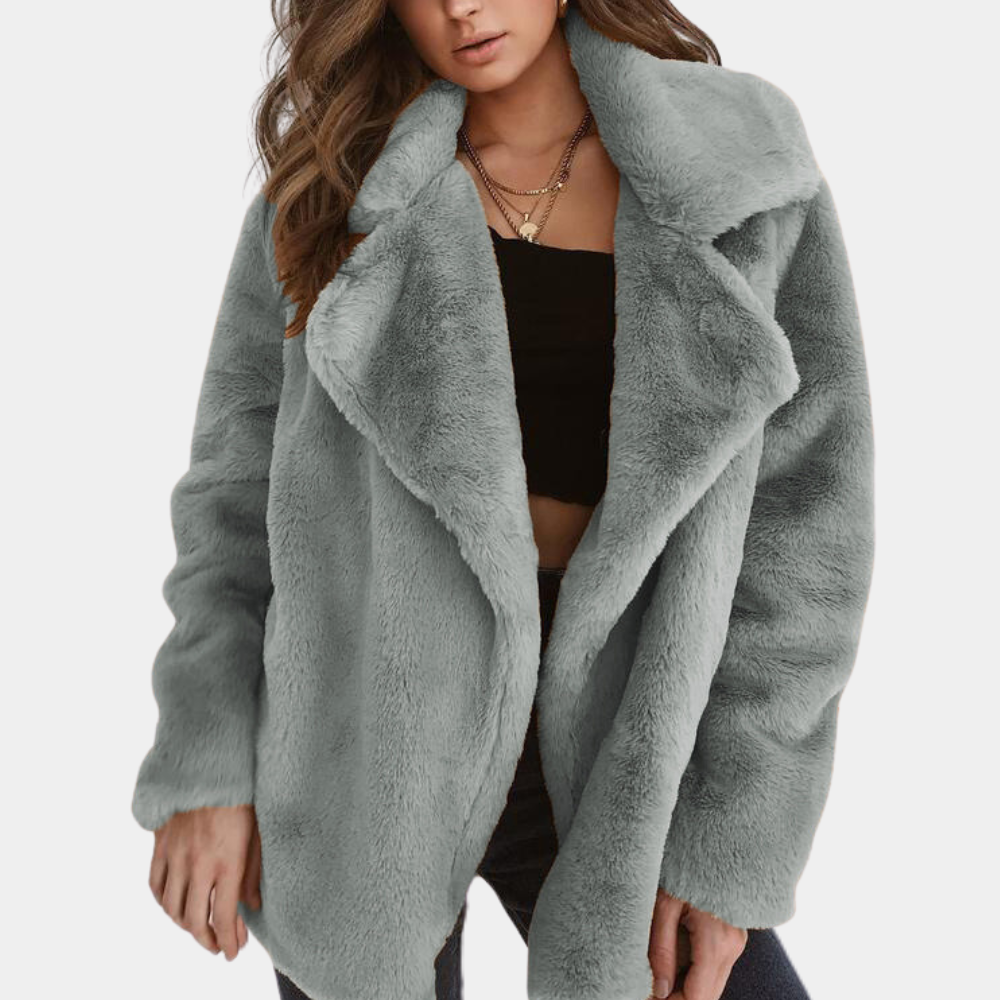 Damen Teddy-Mantel Reverskragen Elegantes Design