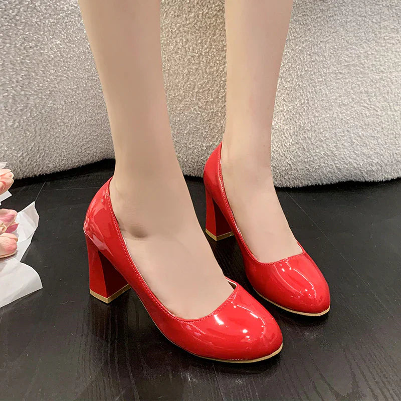 Norvielle Damen Büroschuhe Runde Zehe Slip-On