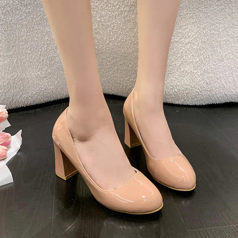 Norvielle Damen Büroschuhe Runde Zehe Slip-On