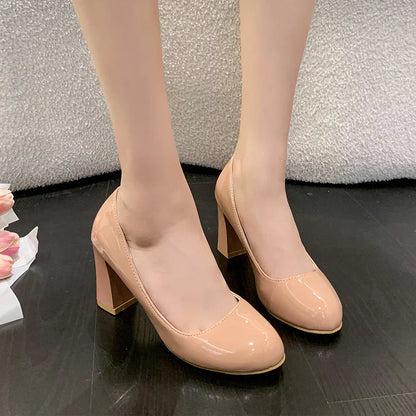 Norvielle Damen Büroschuhe Runde Zehe Slip-On