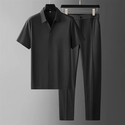 Herren Poloshirt und Hose Satin