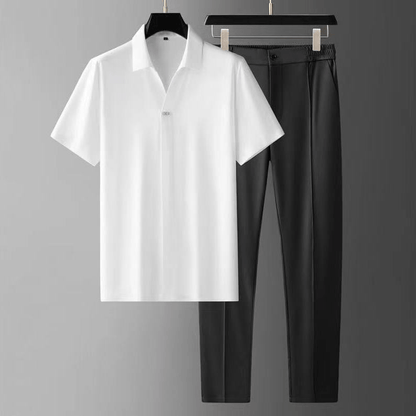 Herren Poloshirt und Hose Satin