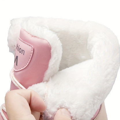 Damen Winterstiefel Hoher Schaft Geschlossene Zehen Spitze