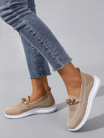 Norvielle Damen Sneaker Kettenbesatz Schwarz - Norvielle