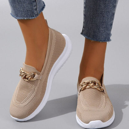 Norvielle Damen Sneaker Kettenbesatz
