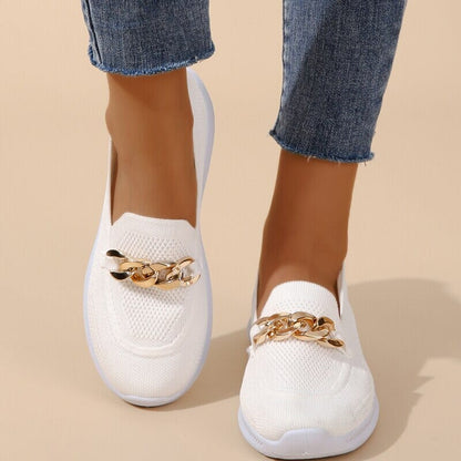 Norvielle Damen Sneaker Kettenbesatz