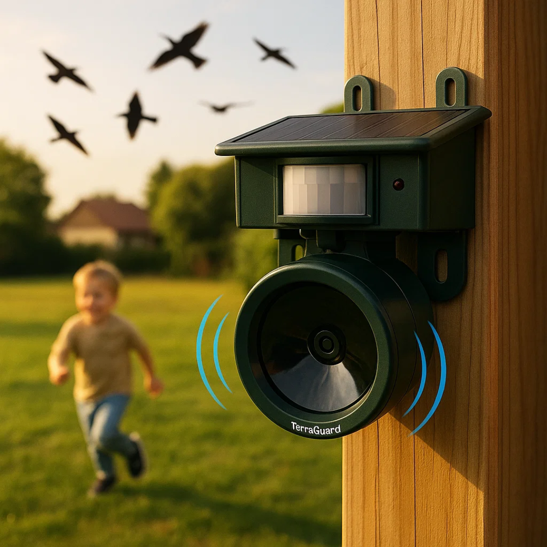 Wetterfester Vogelvertreiber mit PIR-Sensor und Solarenergie