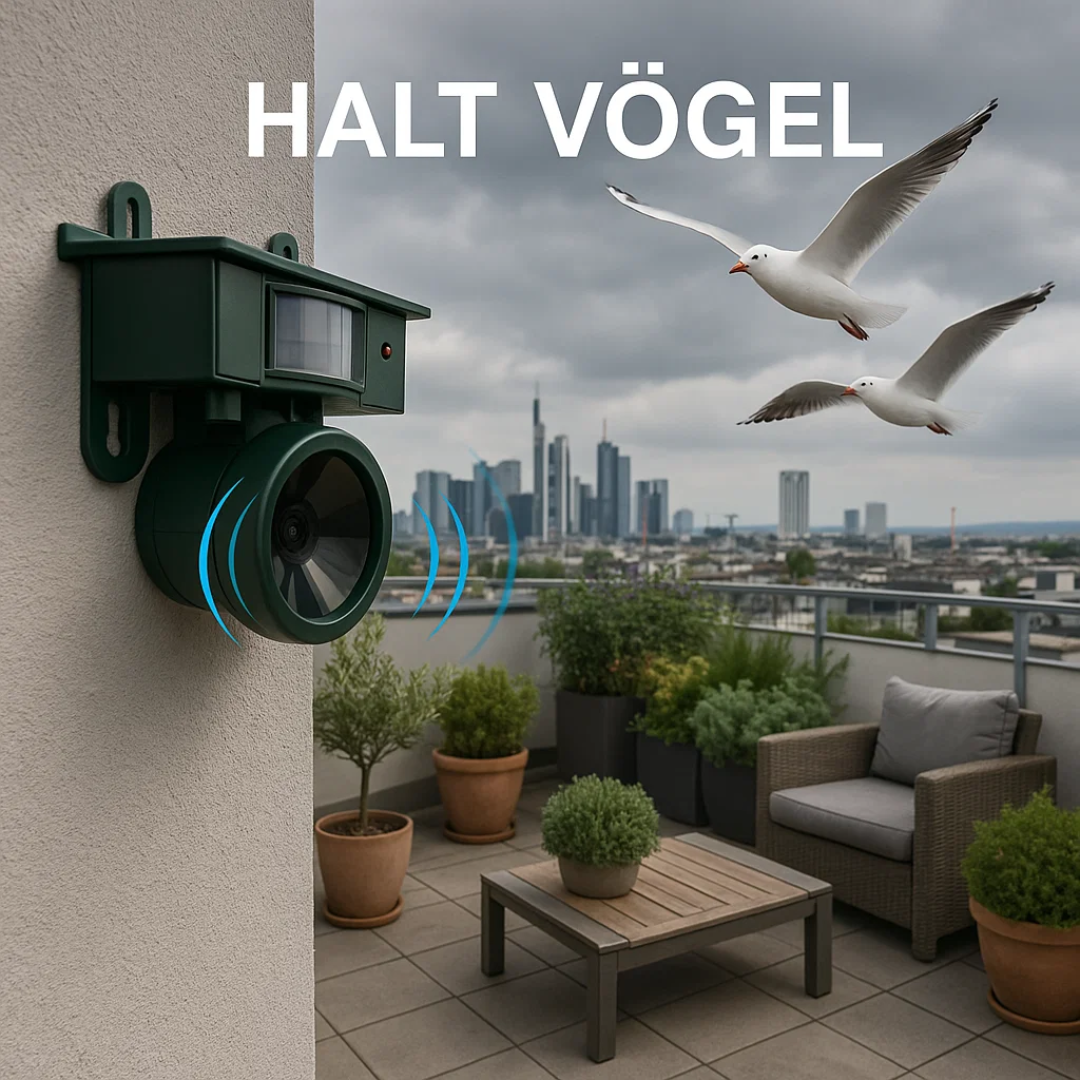 Wetterfester Vogelvertreiber mit PIR-Sensor und Solarenergie