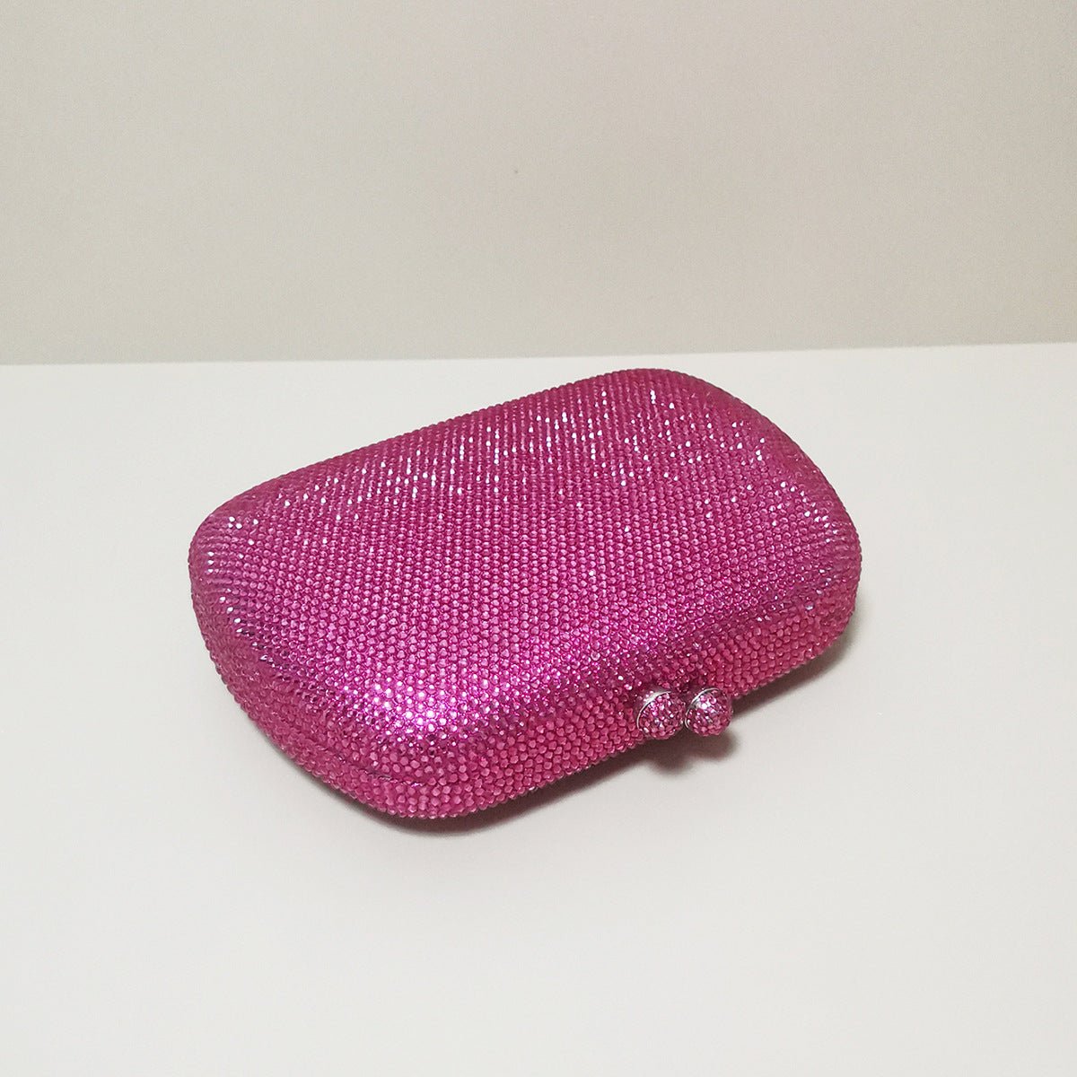 Damen Glitzer-Clutch Abendtasche Rosa Strassstein Kugelverschluss