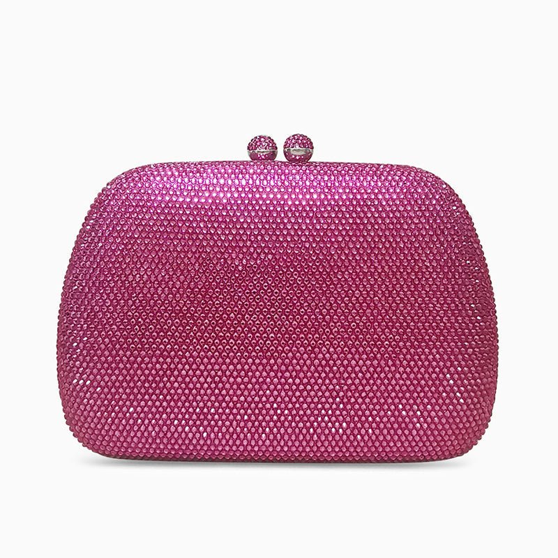 Damen Glitzer-Clutch Abendtasche Rosa Strassstein Kugelverschluss - Norvielle