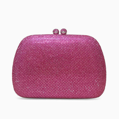 Damen Glitzer-Clutch Abendtasche Rosa Strassstein Kugelverschluss - Norvielle