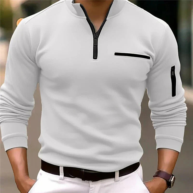 Herren Polo Reißverschluss Shirt