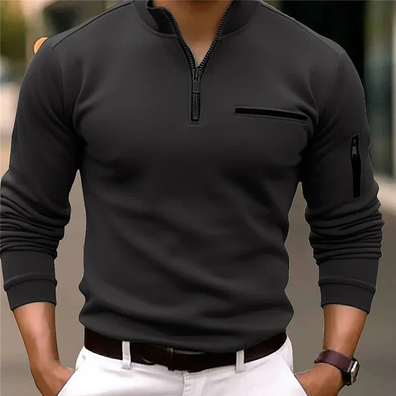 Herren Polo Reißverschluss Shirt