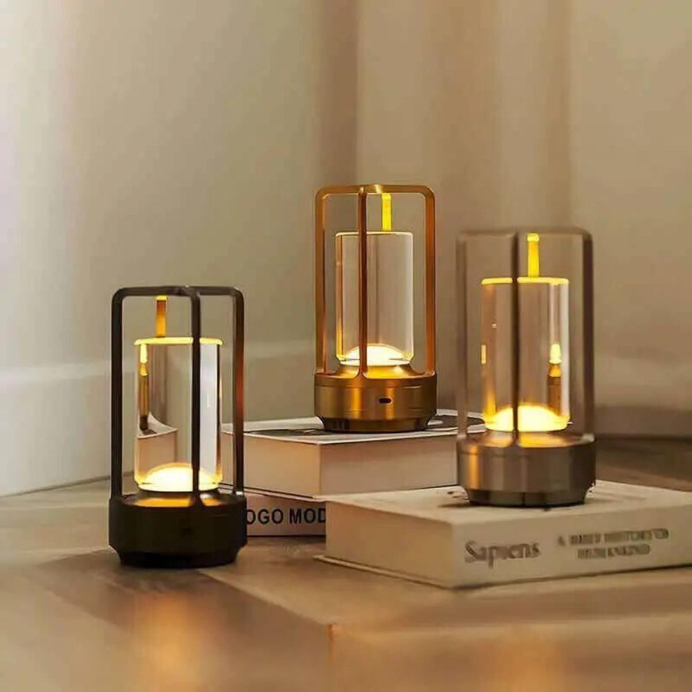 Moderne LED Tischlampe Akkubetrieb Batteriebetrieb Weiß - Norvielle