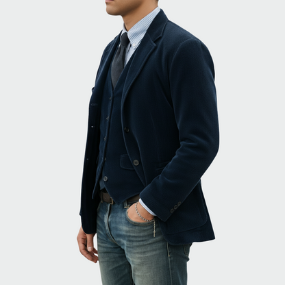 Herren Blazer Set Samt