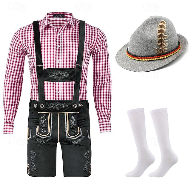 Herren Trachtenanzug Lederhose Oktoberfest Set