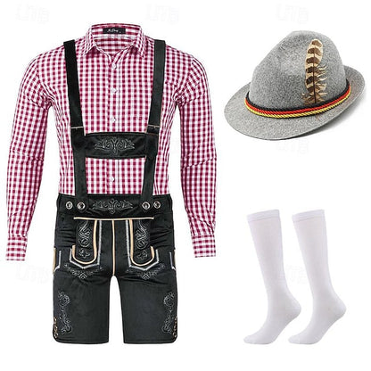 Herren Trachtenanzug Lederhose Oktoberfest Set