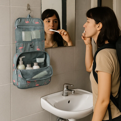 Wasserabweisende Reisekosmetiktasche mit Haken