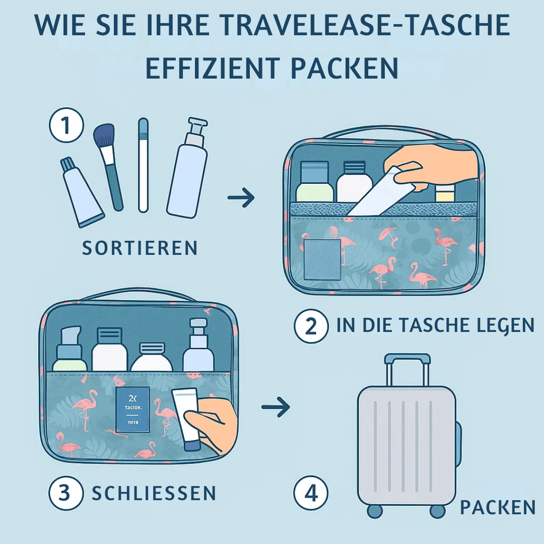 Wasserabweisende Reisekosmetiktasche mit Haken